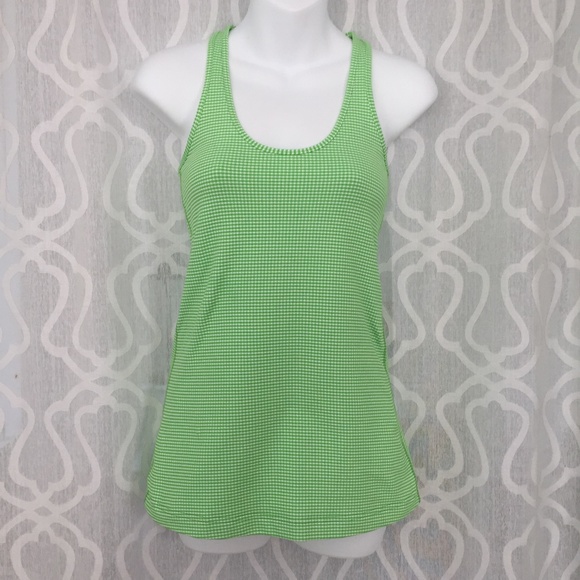 lululemon athletica Tops - Lululemon Green White Gingham Tank Top